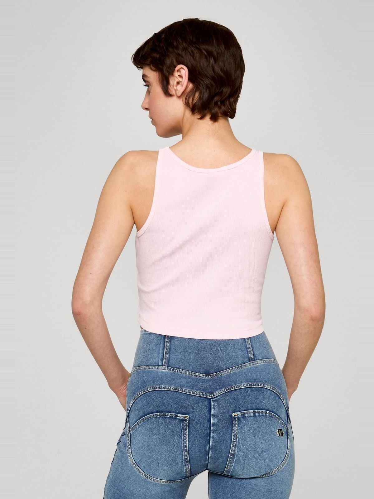 Cropped top 2Pack με λεπτή ριμπ υφή TB7482A-20453 Urban Classics blushedrose