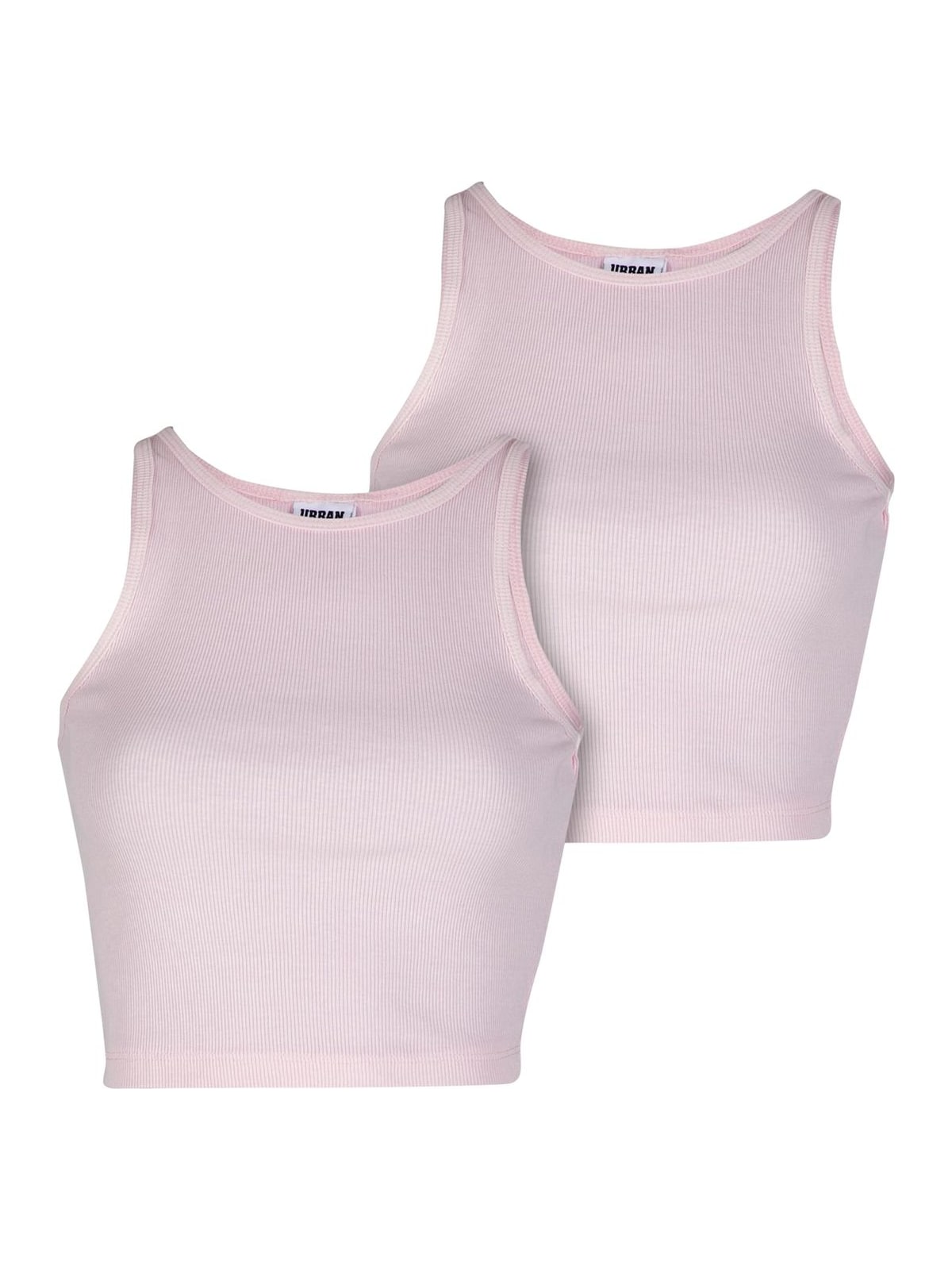 Cropped top 2Pack με λεπτή ριμπ υφή TB7482A-20453 Urban Classics blushedrose