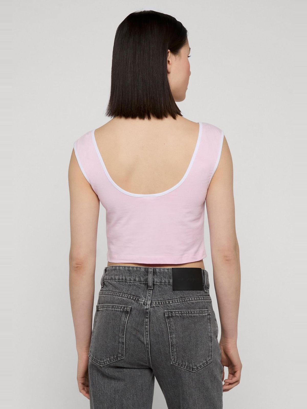 Cropped top Ladies Contrast Cropped Top με slim-fit σιλουέτα TB7486A-20664 Urban Classics blushedrose/white+white/black