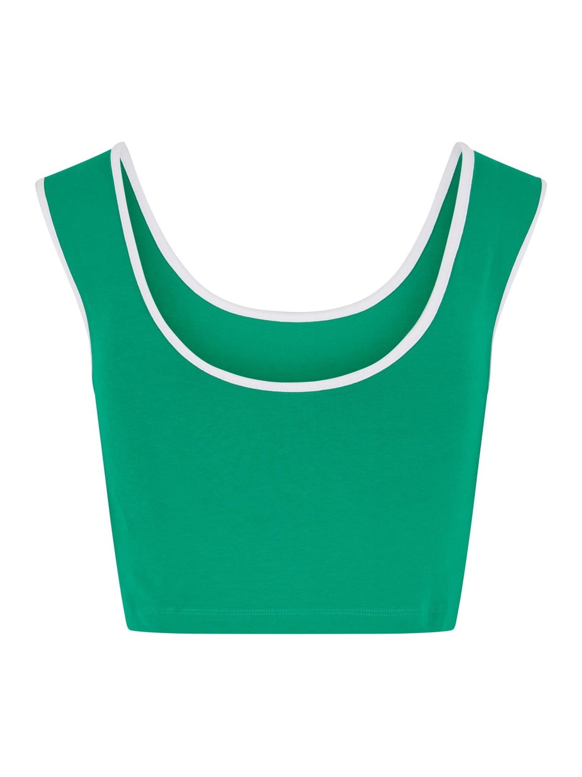 Cropped top Ladies Contrast Cropped Top με slim-fit σιλουέτα TB7486A-20665 Urban Classics froggreen/white+white/black