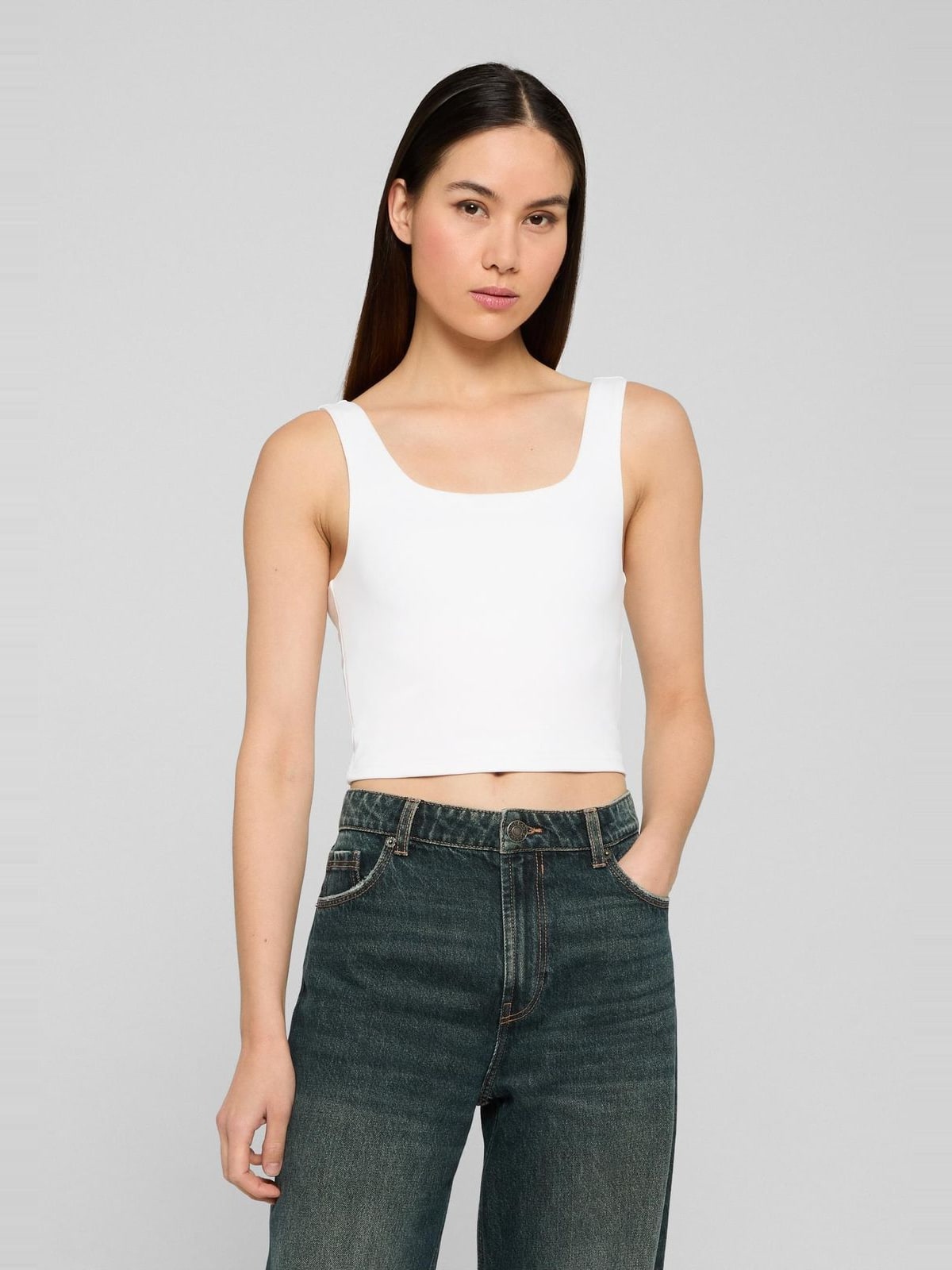Cropped top 2-Pack με ασύμμετρο λαιμόκοψη TB8349A-03102 Urban Classics black+white
