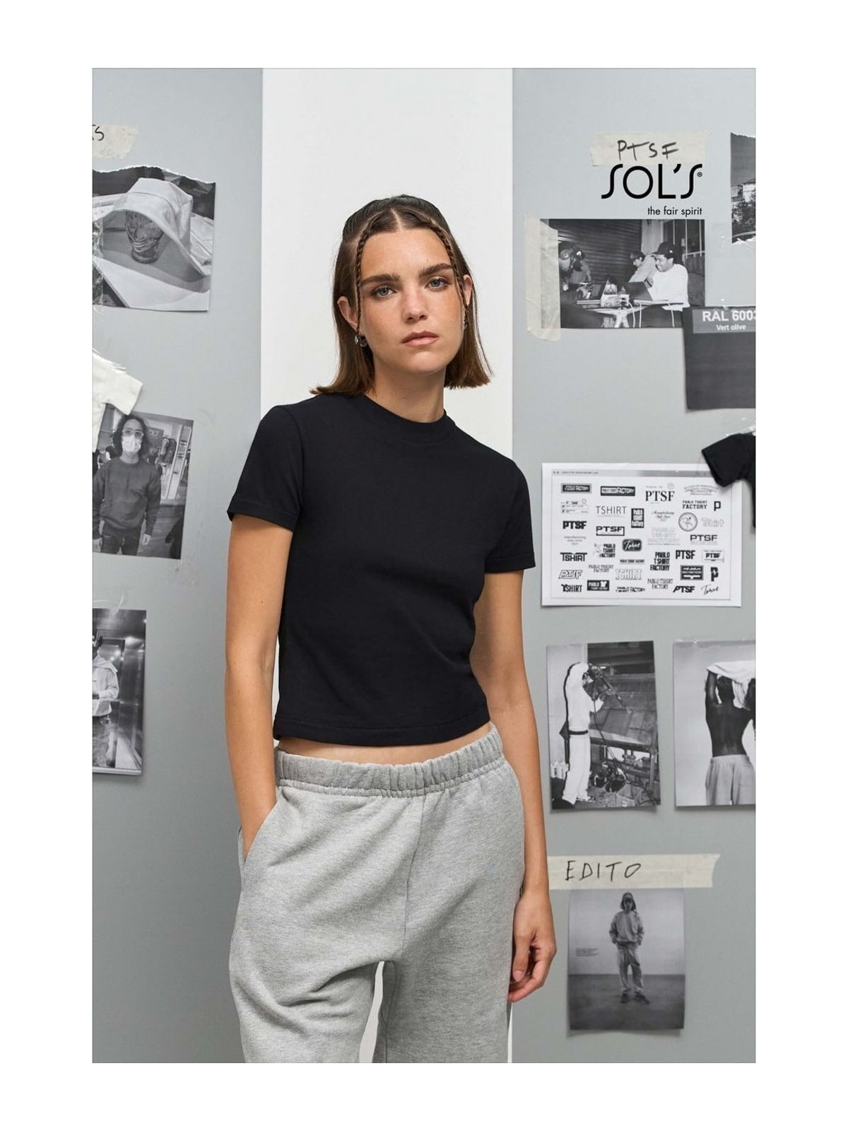 Γυναικείο Κροπ T-shirt Lilia - 04811 SOLS Deep Black