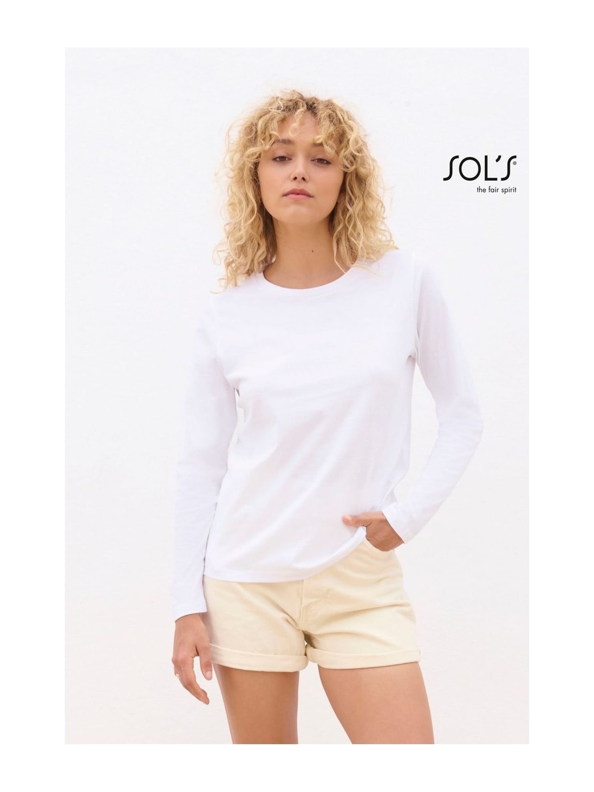 Γυναικείο μακρυμάνικο T-shirt Monarch Women - 04443 SOLS White