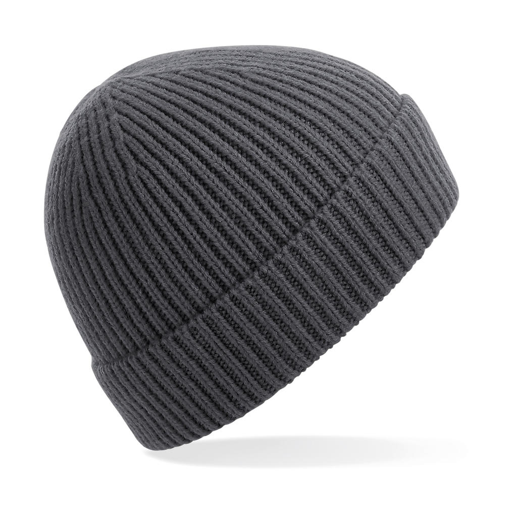 Σκούφος B380 Beechfield Engineered Knit Ribbed Pom Pom Graphite Grey