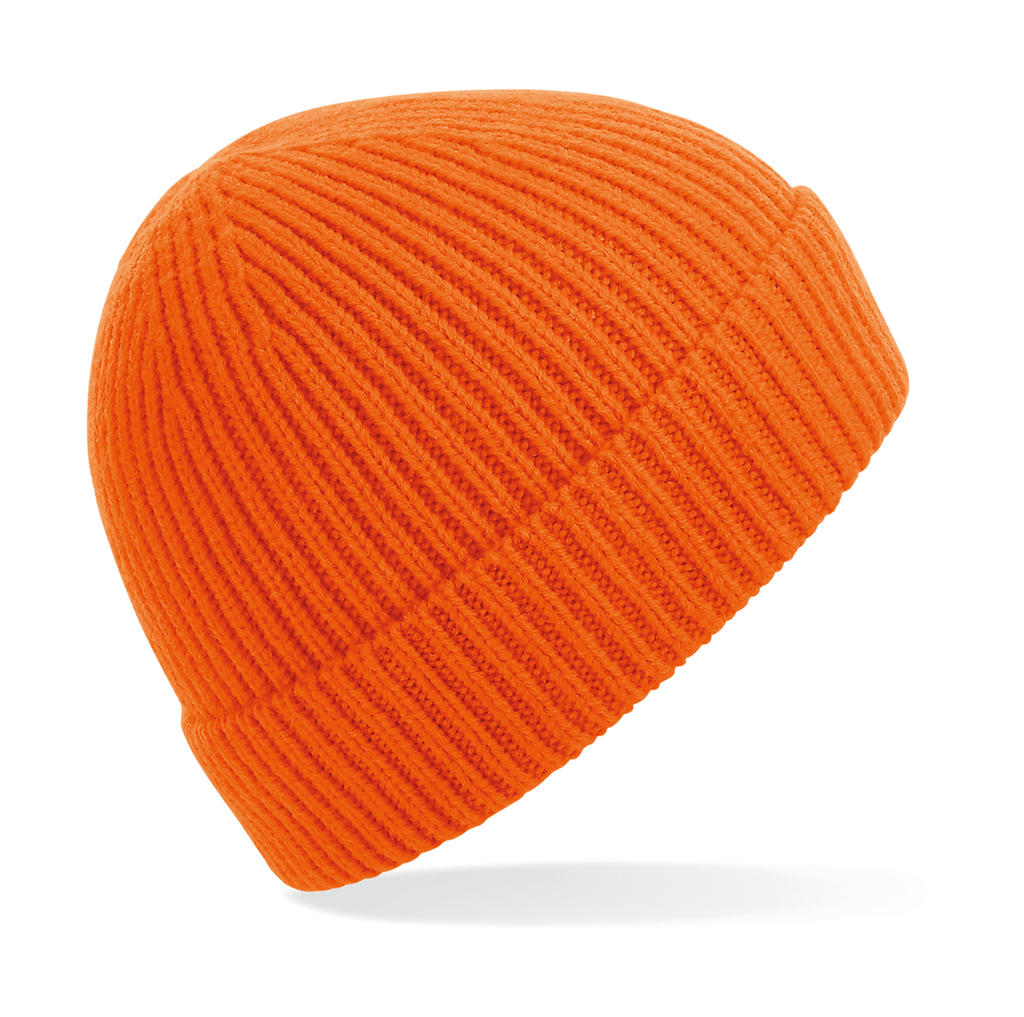 Σκούφος B380 Beechfield Engineered Knit Ribbed Pom Pom Πορτοκαλί