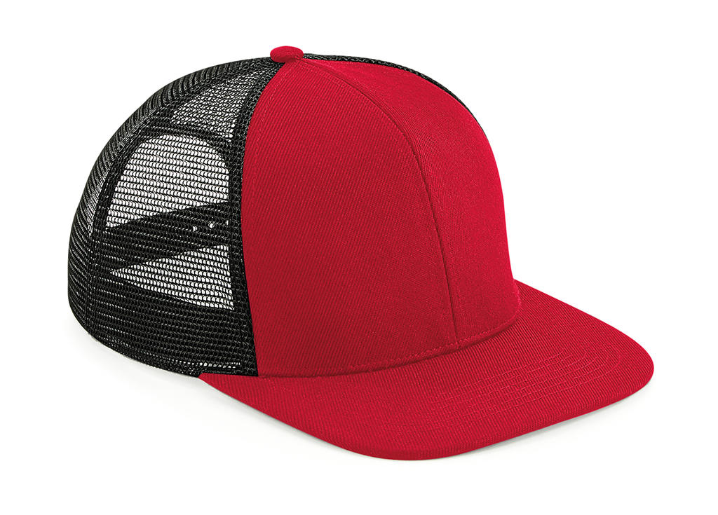 Καπέλο Trucker B664 Beechfield Original Flat Peak 6 φύλλων Classic Red/Black